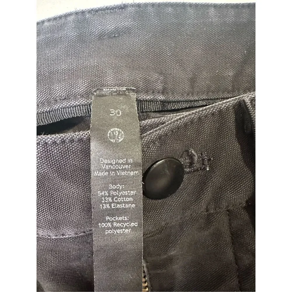 Lululemon Mens Black ABC Slim Fit 5 Pocket Jeans Pants Size 30
